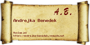 Andrejka Benedek névjegykártya